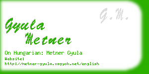 gyula metner business card